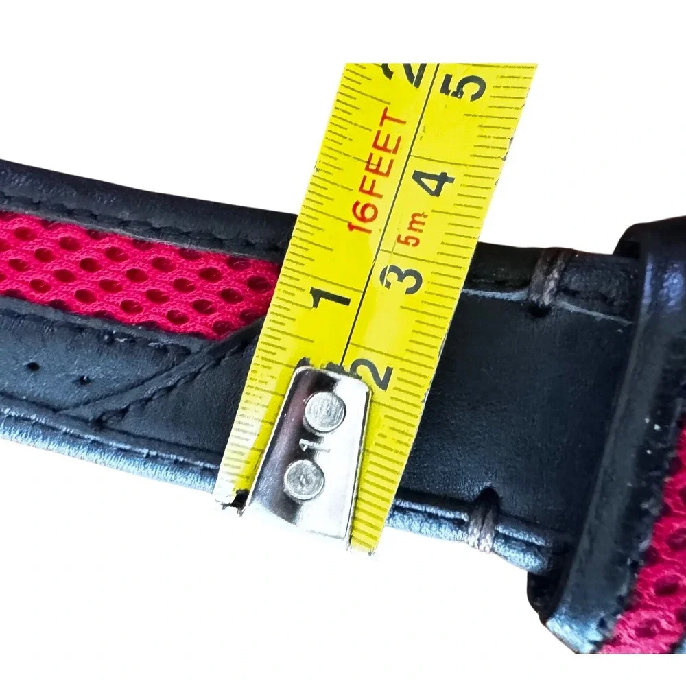 Nike Golf Mens‎ Black Red Mesh Glove Leather Belt 40 Swoosh 11071927 Preloved
